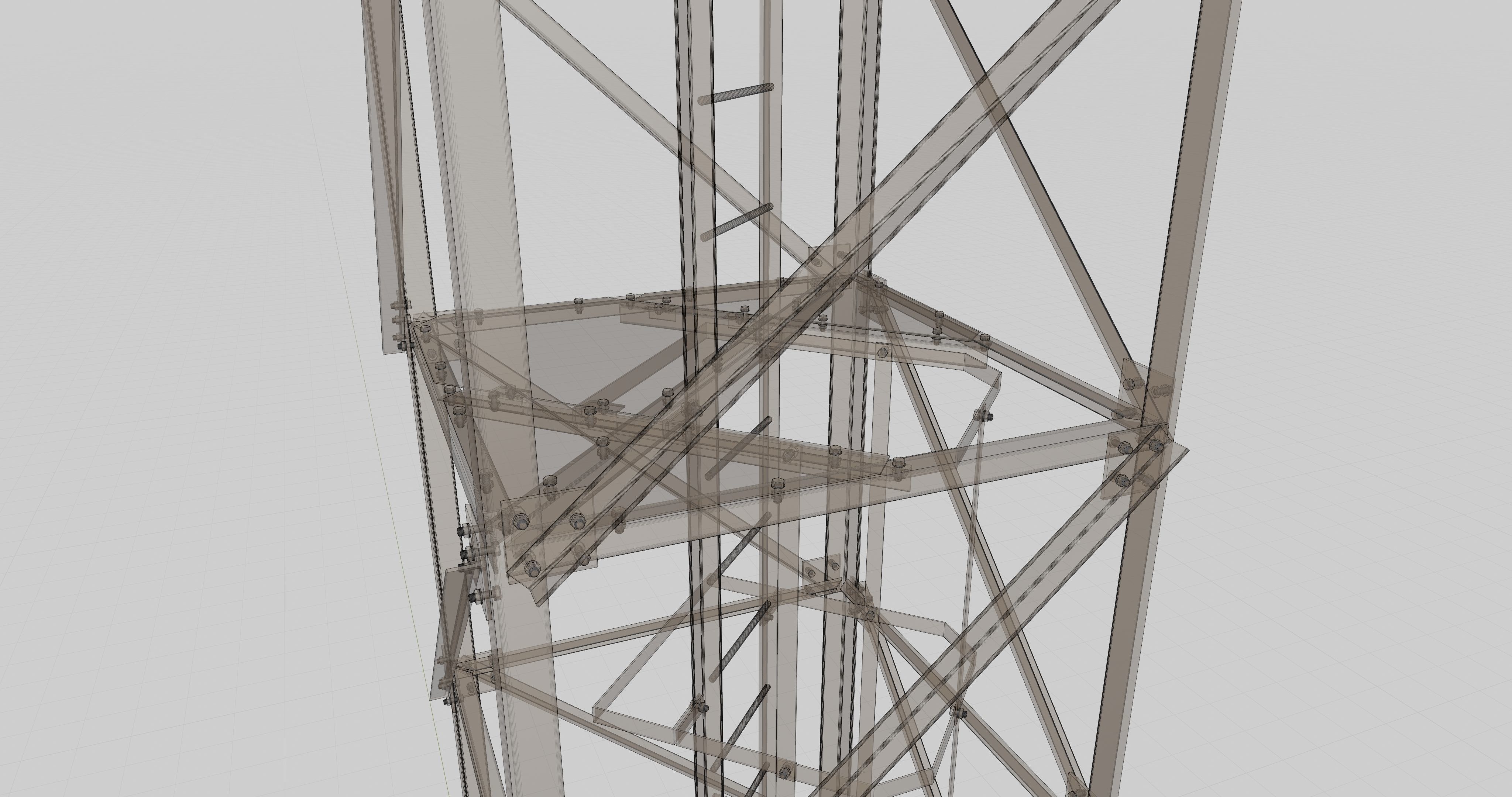 16 Meter Steel Lattice Tower 3D model_18
