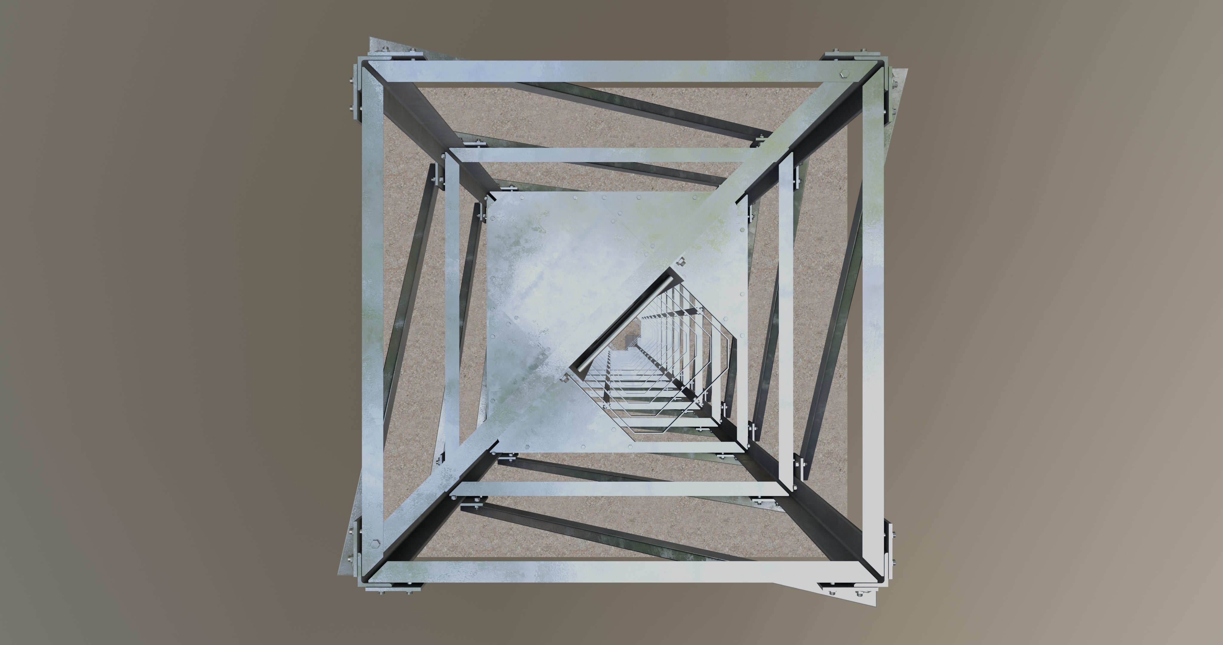 16 Meter Steel Lattice Tower 3D model_24