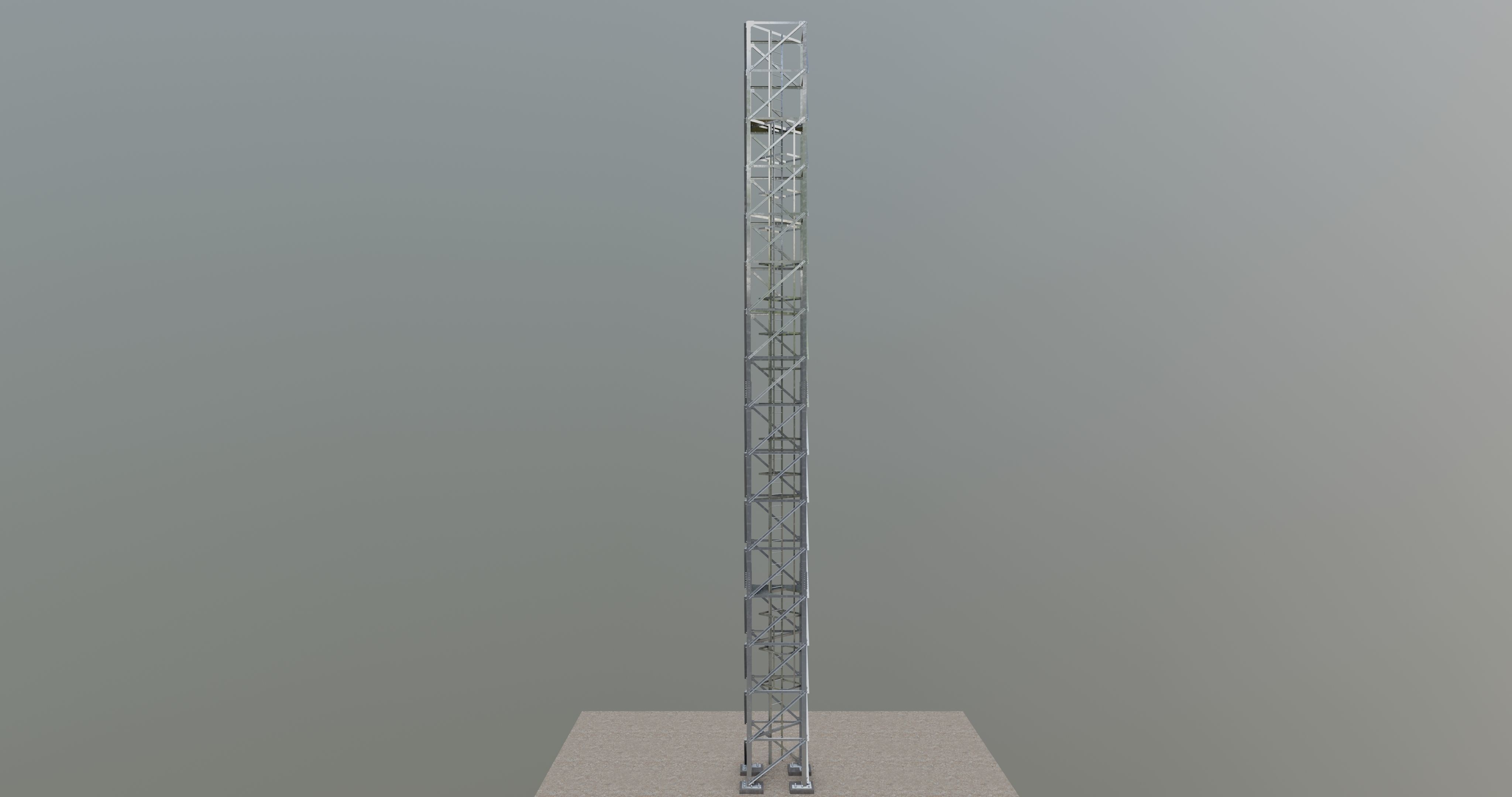 16 Meter Steel Lattice Tower 3D model_11