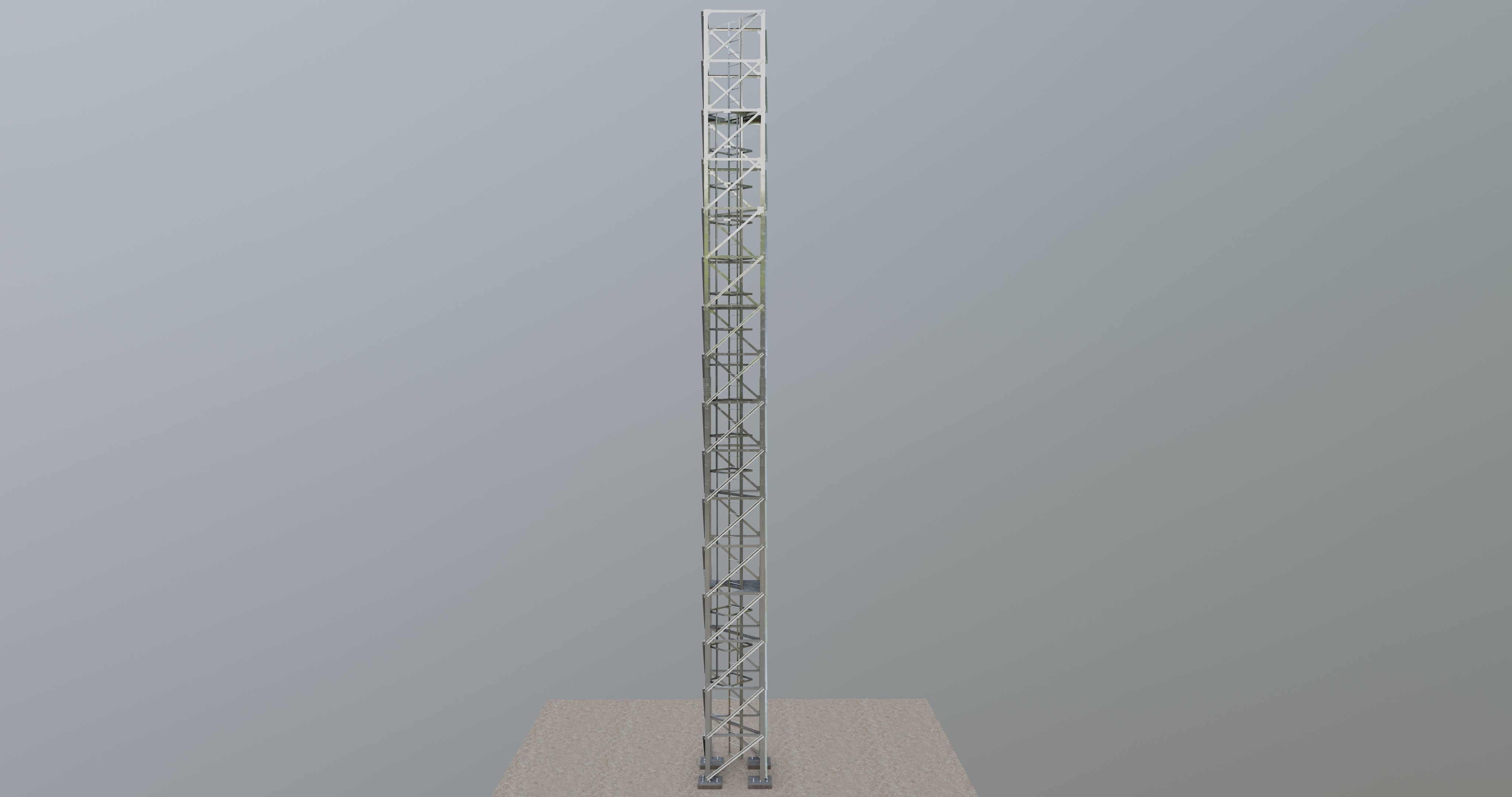 16 Meter Steel Lattice Tower 3D model_22