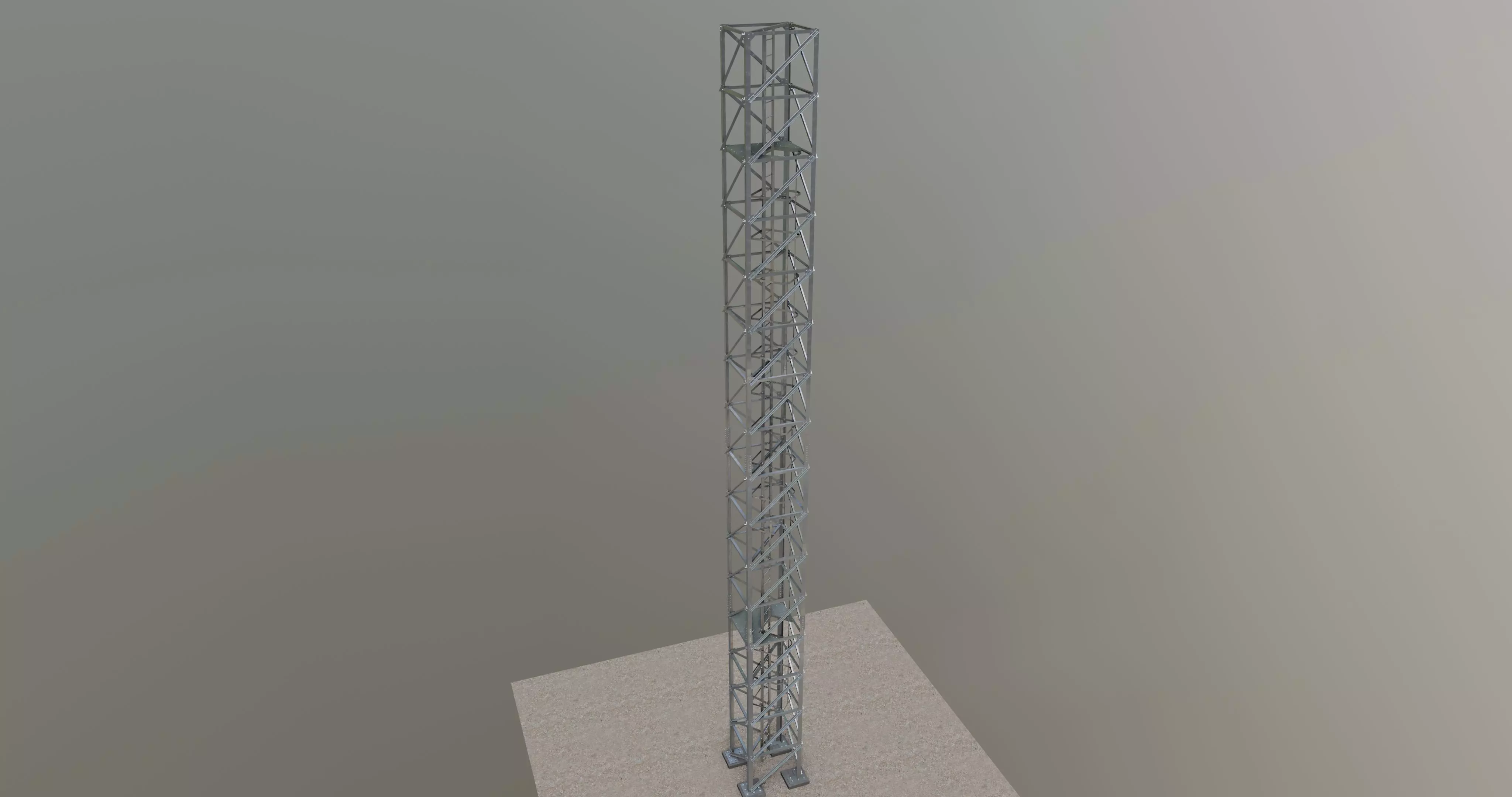 16 Meter Steel Lattice Tower 3D model_0