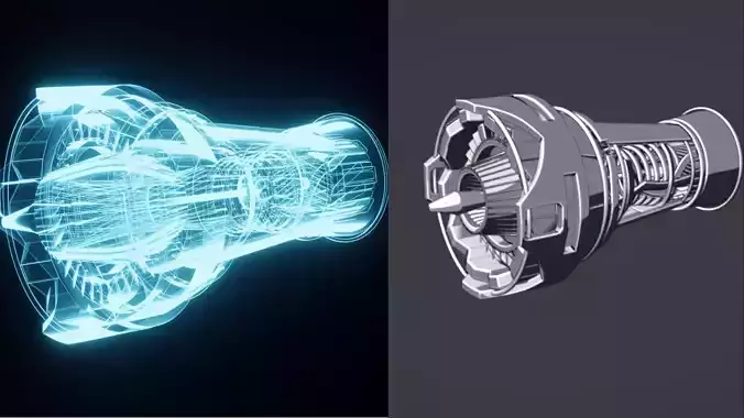 Engine Low-poly 3D model