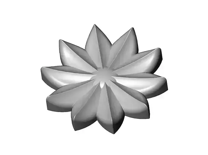 Lotus leaves rosette onlay relief