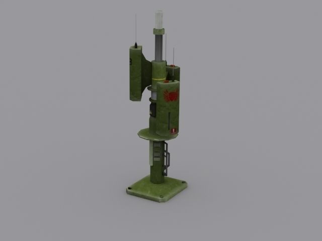 Sci fi sensor model Low-poly 3D model_1