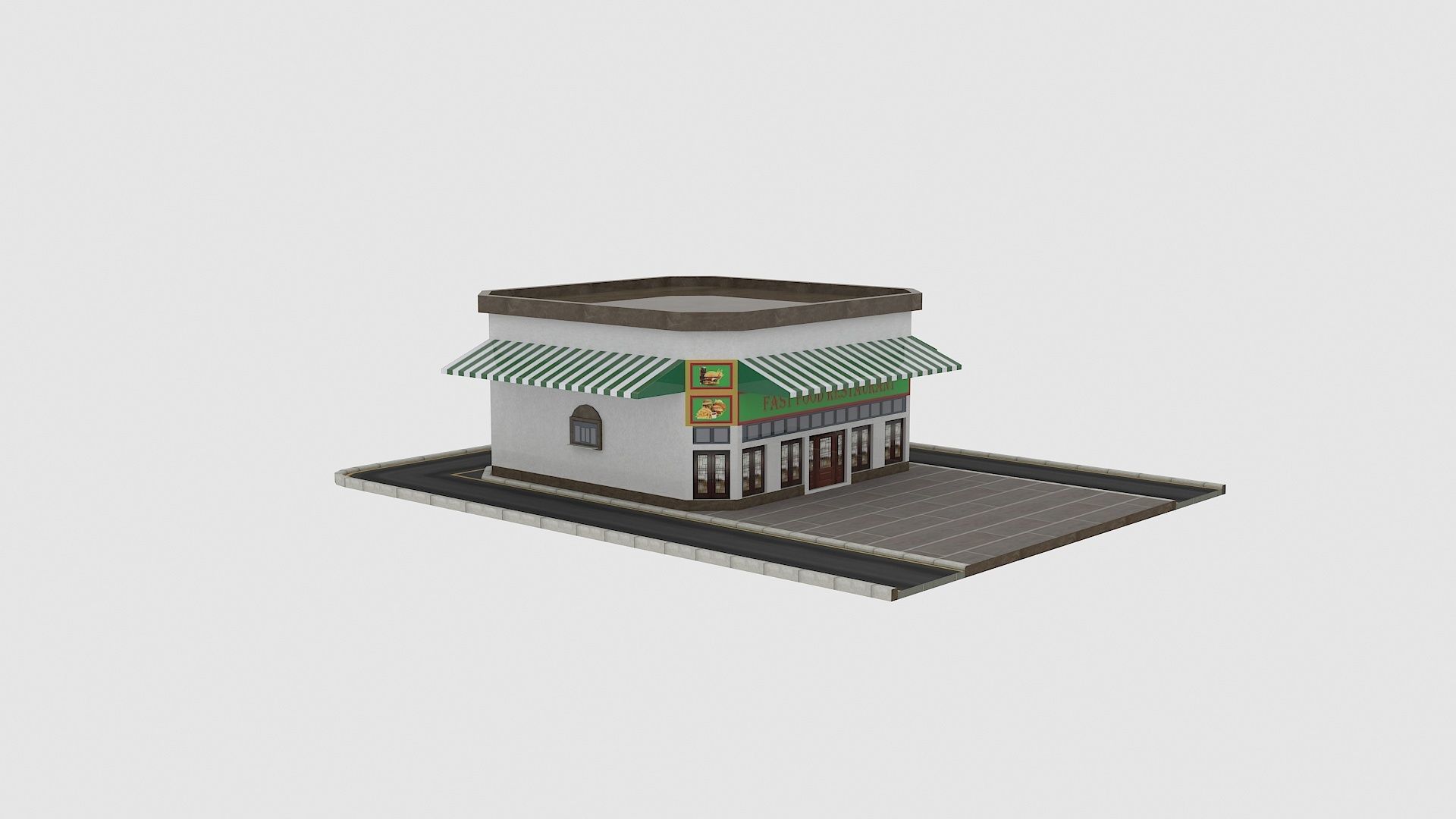 Restaurant 3d model Low-poly 3D model_4