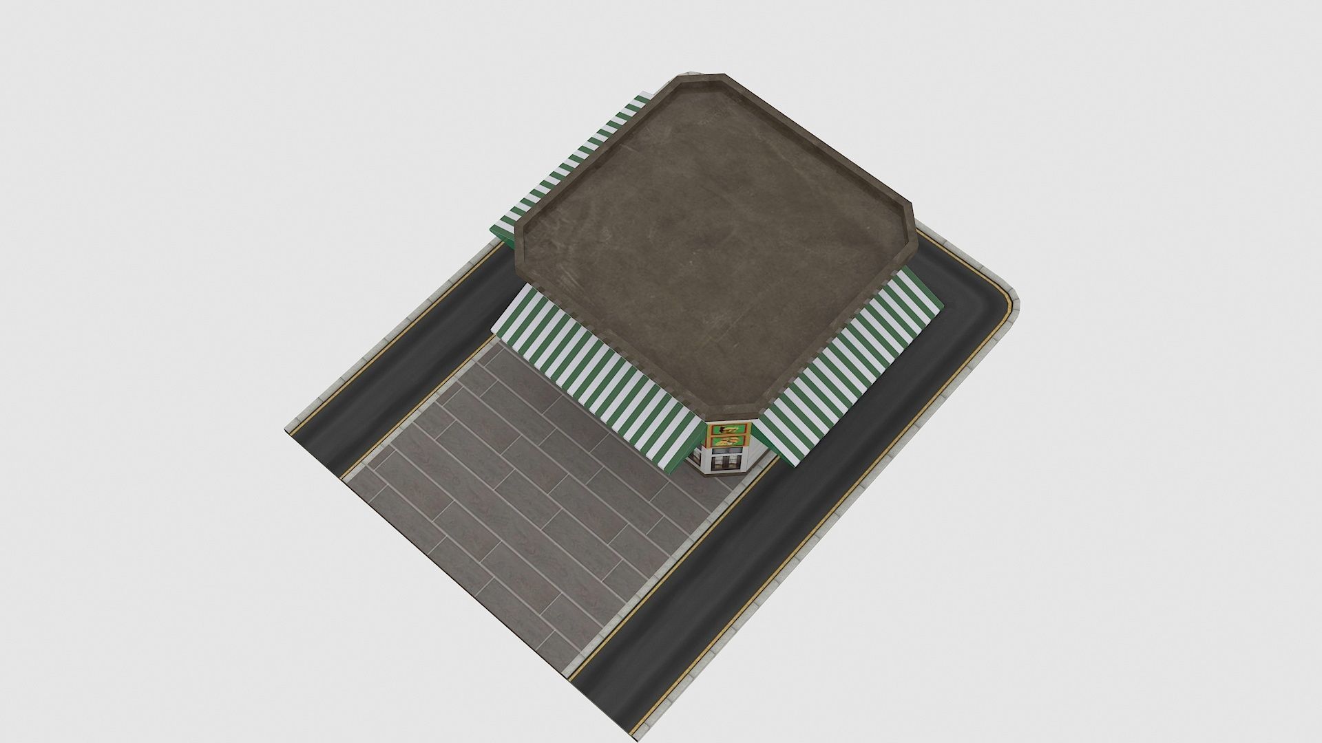 Restaurant 3d model Low-poly 3D model_2