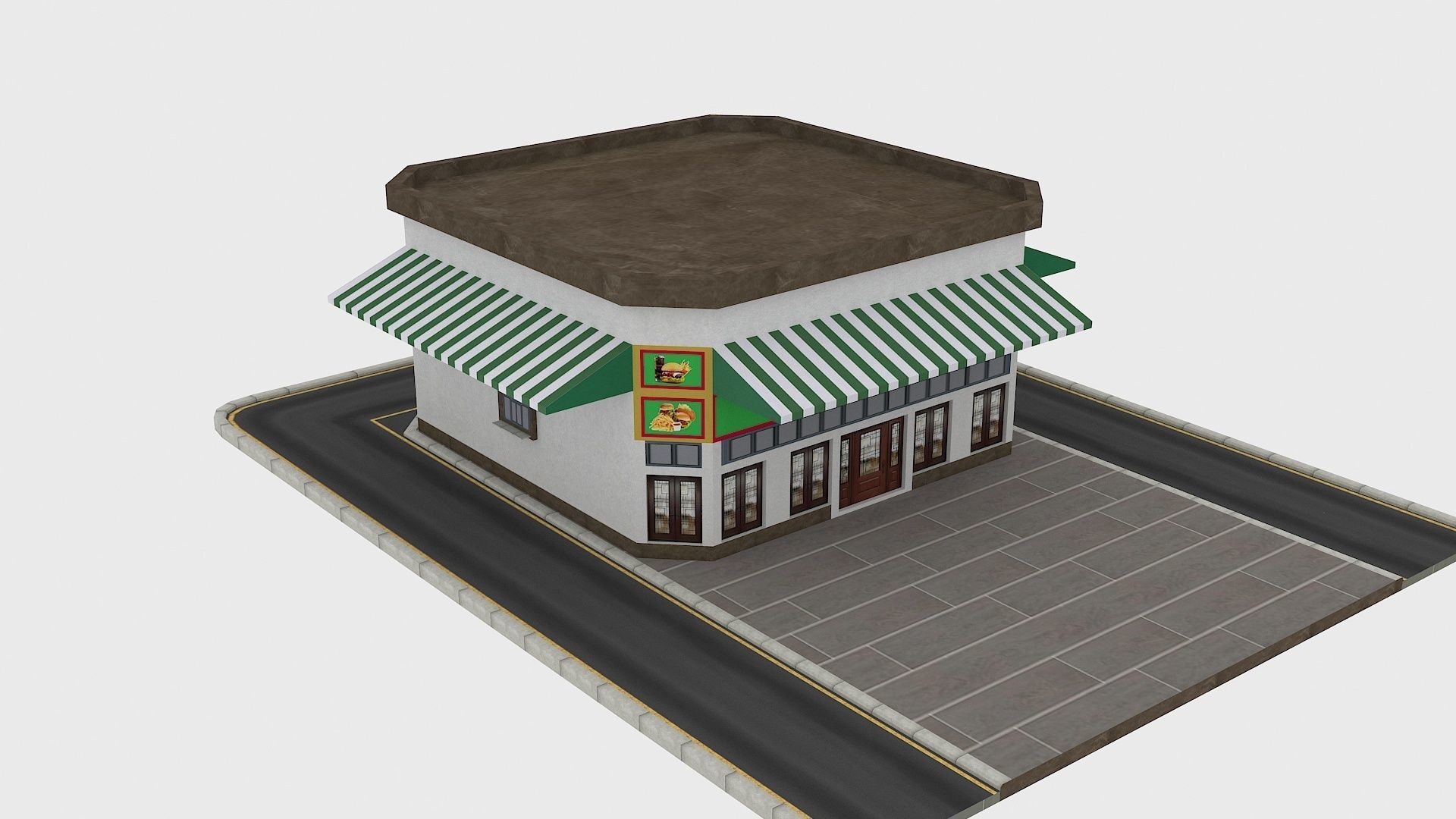 Restaurant 3d model Low-poly 3D model_5