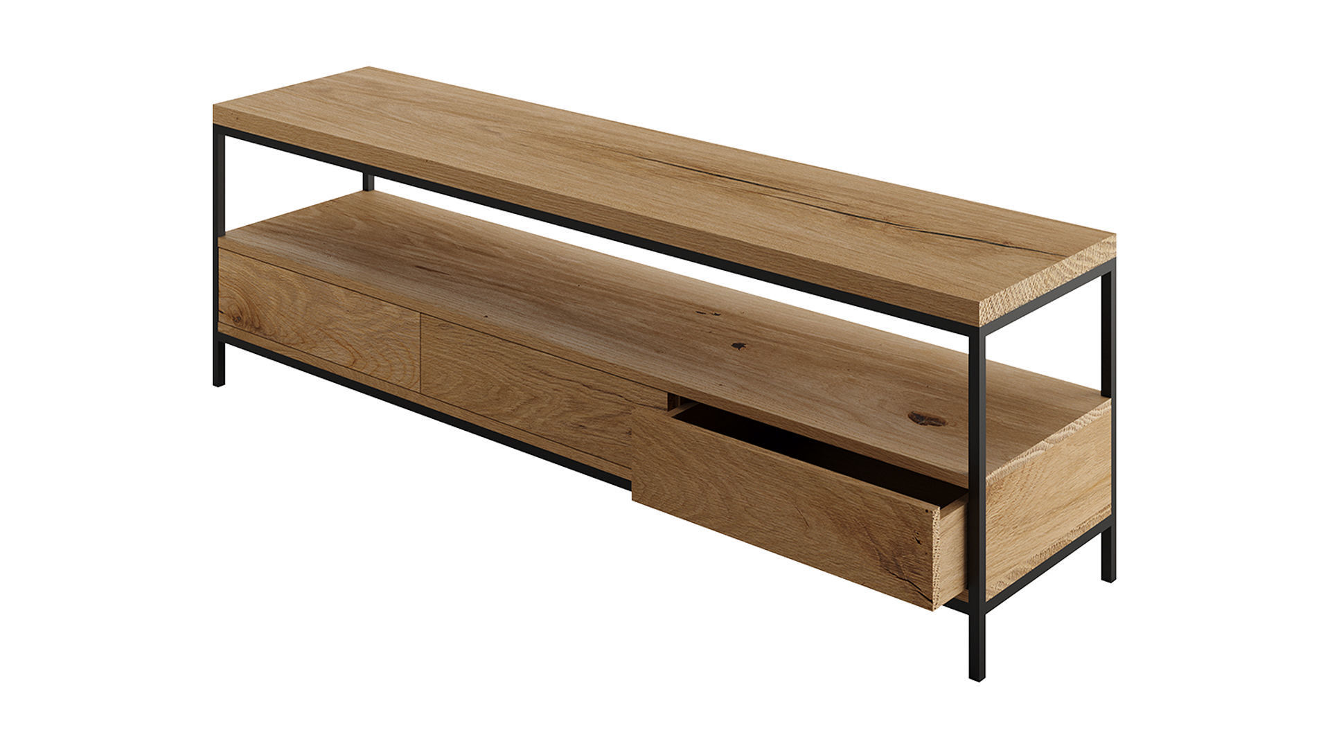 TV Stand 3 Drawers by mLOFT 3D model_1