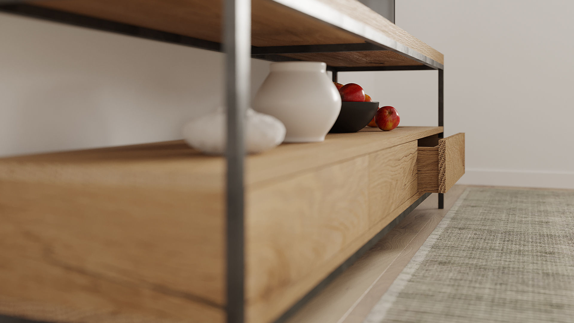 TV Stand 3 Drawers by mLOFT 3D model_11