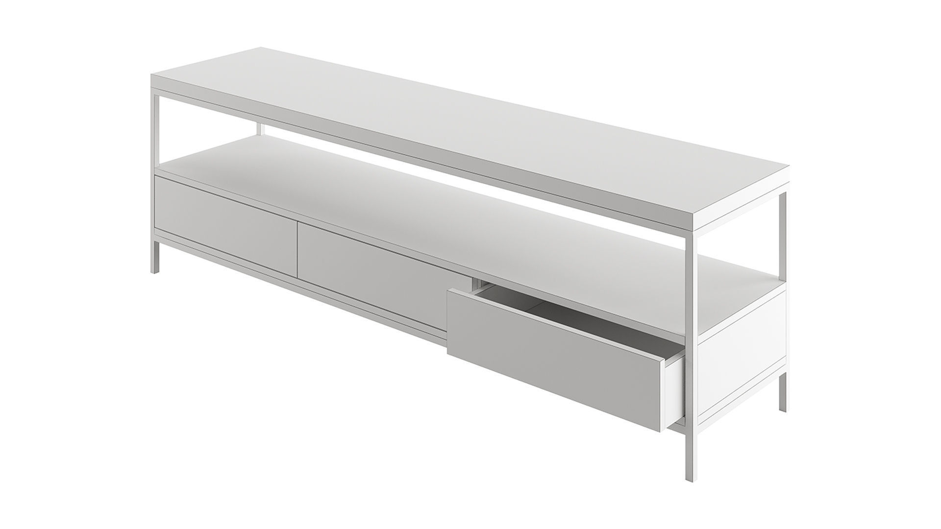 TV Stand 3 Drawers by mLOFT 3D model_2