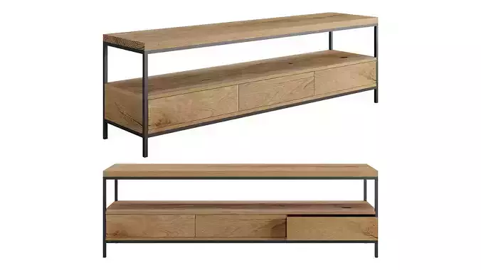 TV Stand 3 Drawers by mLOFT 3D model