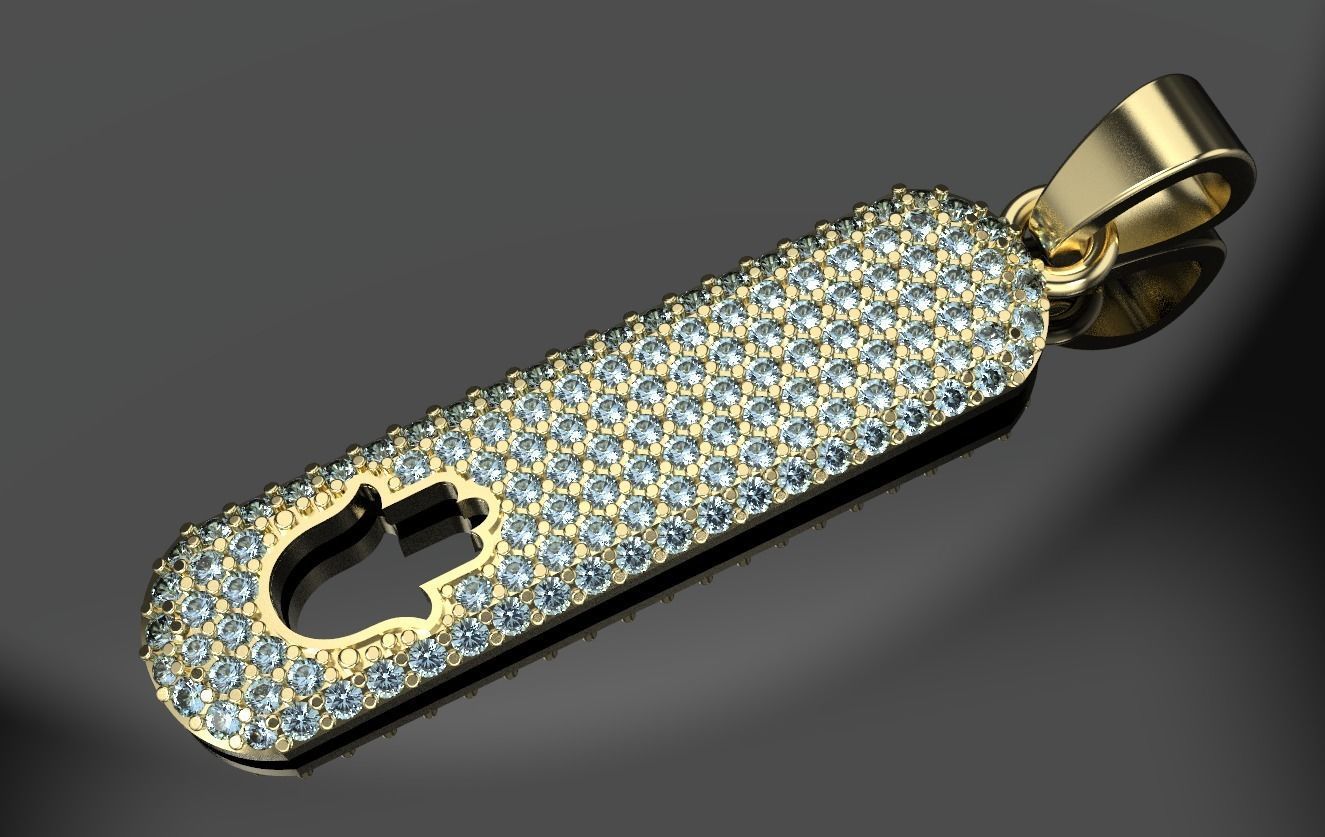 Hand Hamsa  pendant with stones 3D print model_13