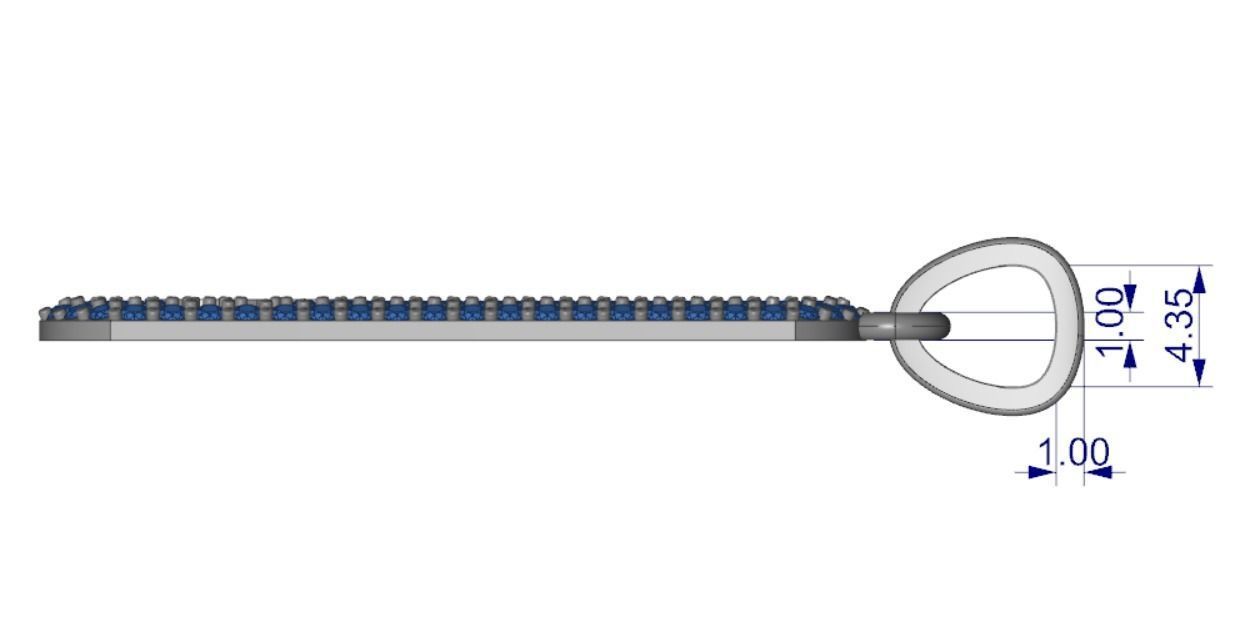 Hand Hamsa  pendant with stones 3D print model_6