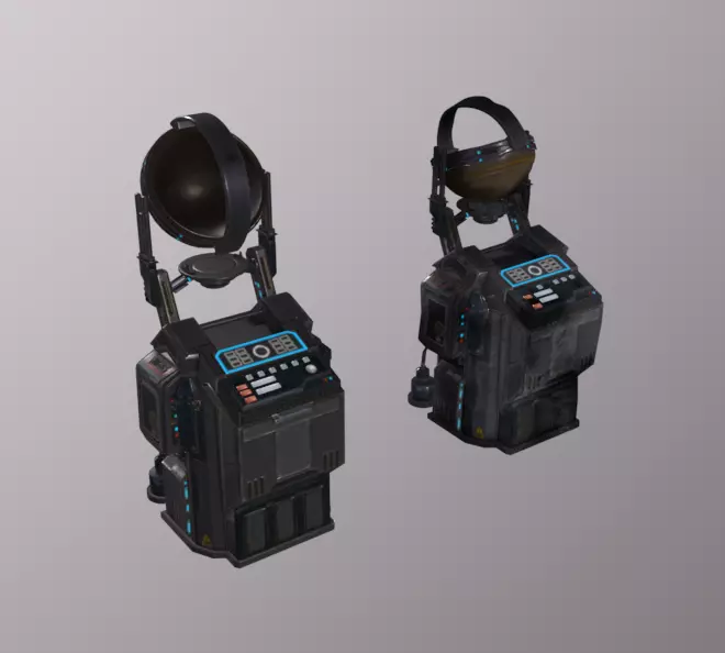 Airship Stability Gyroscop Low-poly 3D model_0