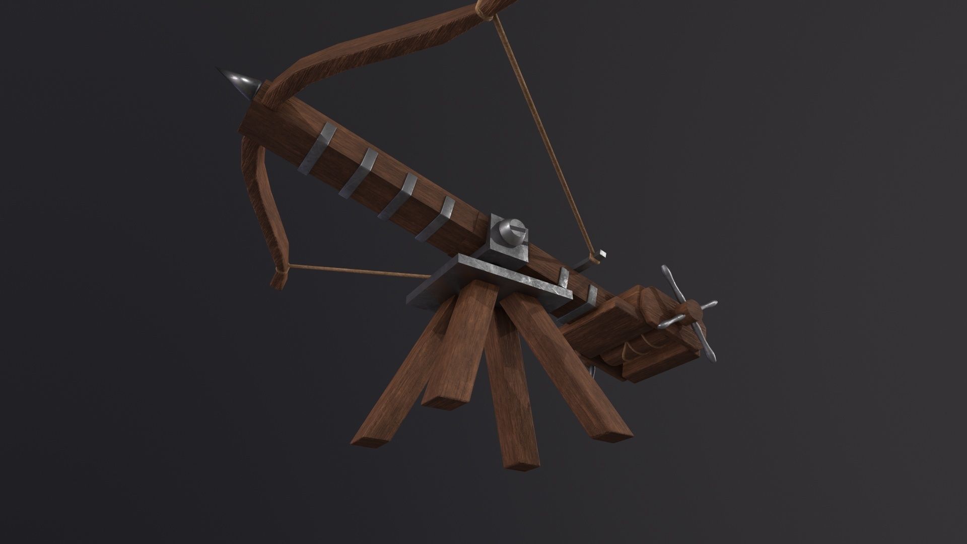 Medieval Ballista 3D Model Low-poly 3D model_4