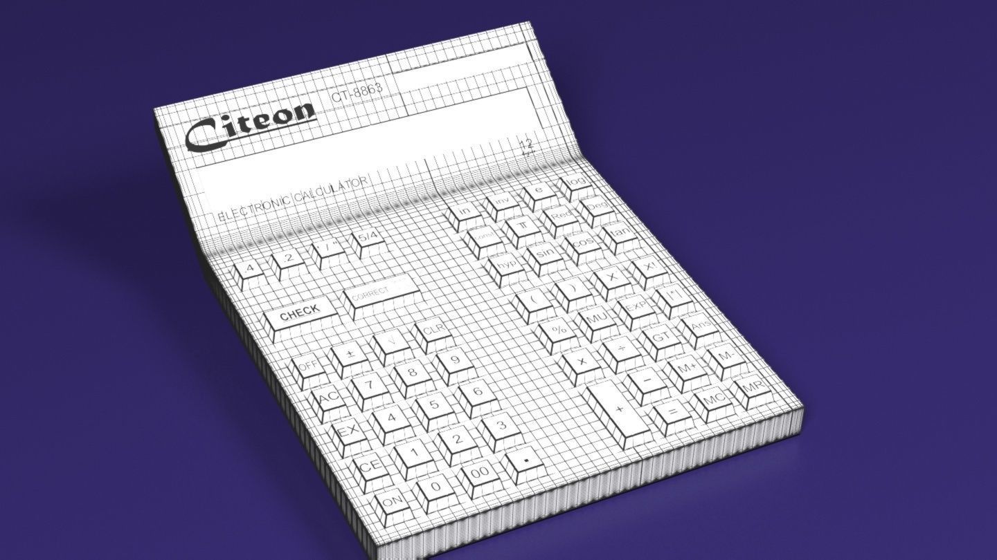 Calculator with sci modes 3D model_1