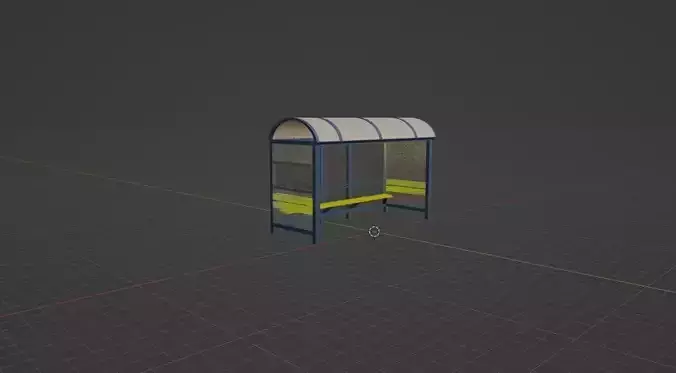 Bus Stop Low-poly 3D model