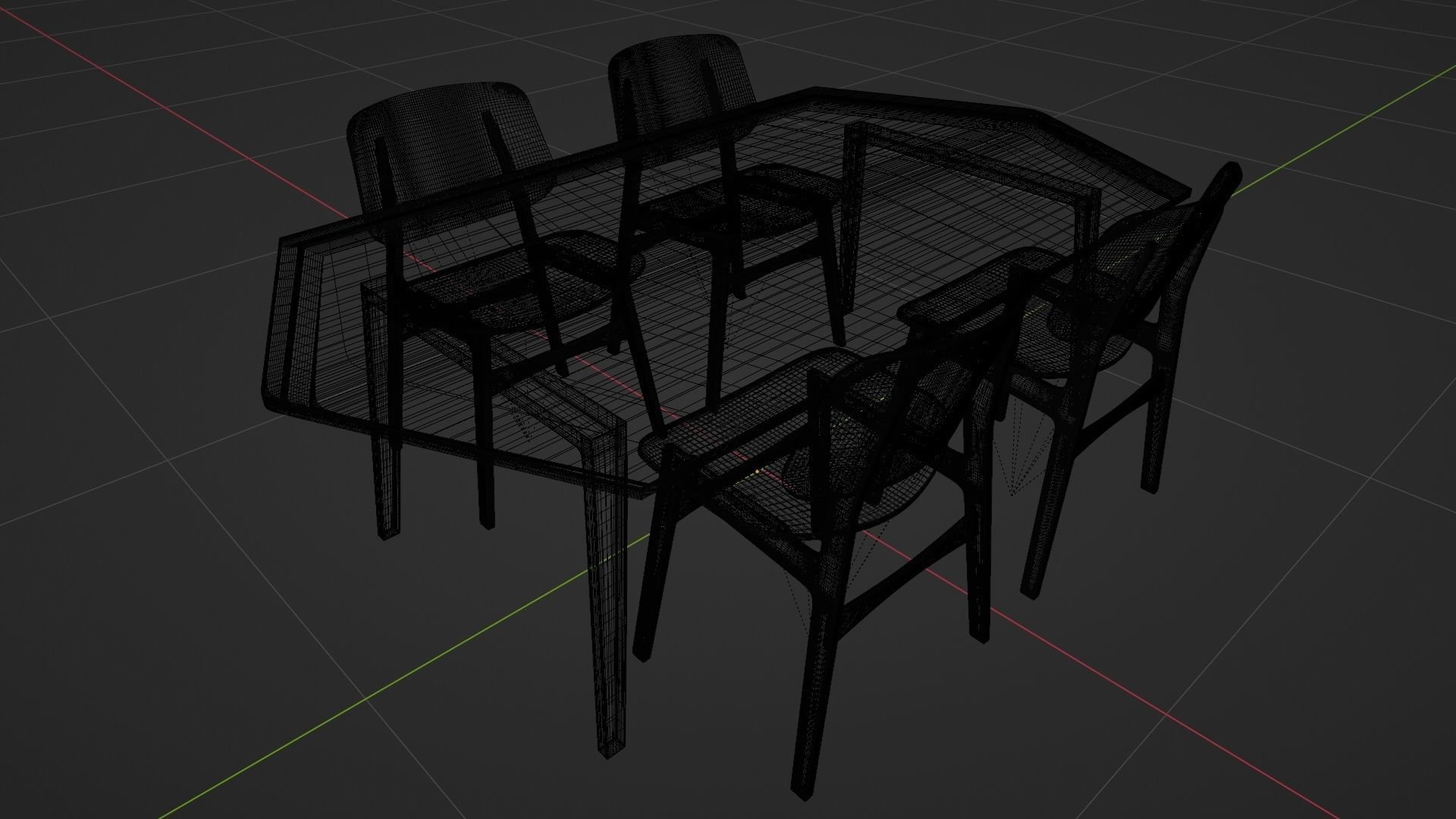 Dining Table Set 3D model_10
