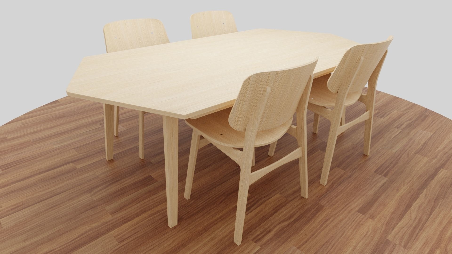 Dining Table Set 3D model_5