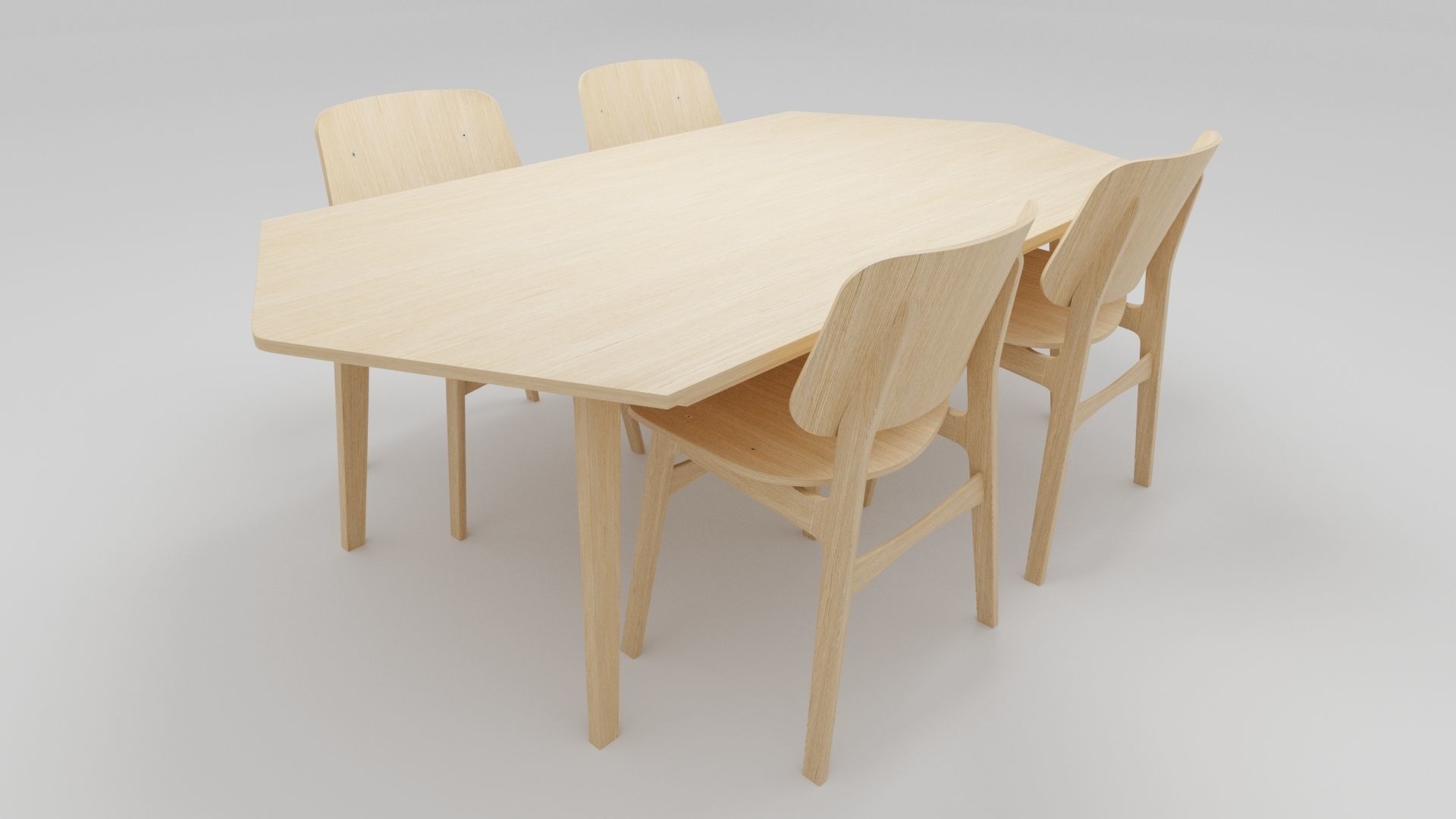 Dining Table Set 3D model_2