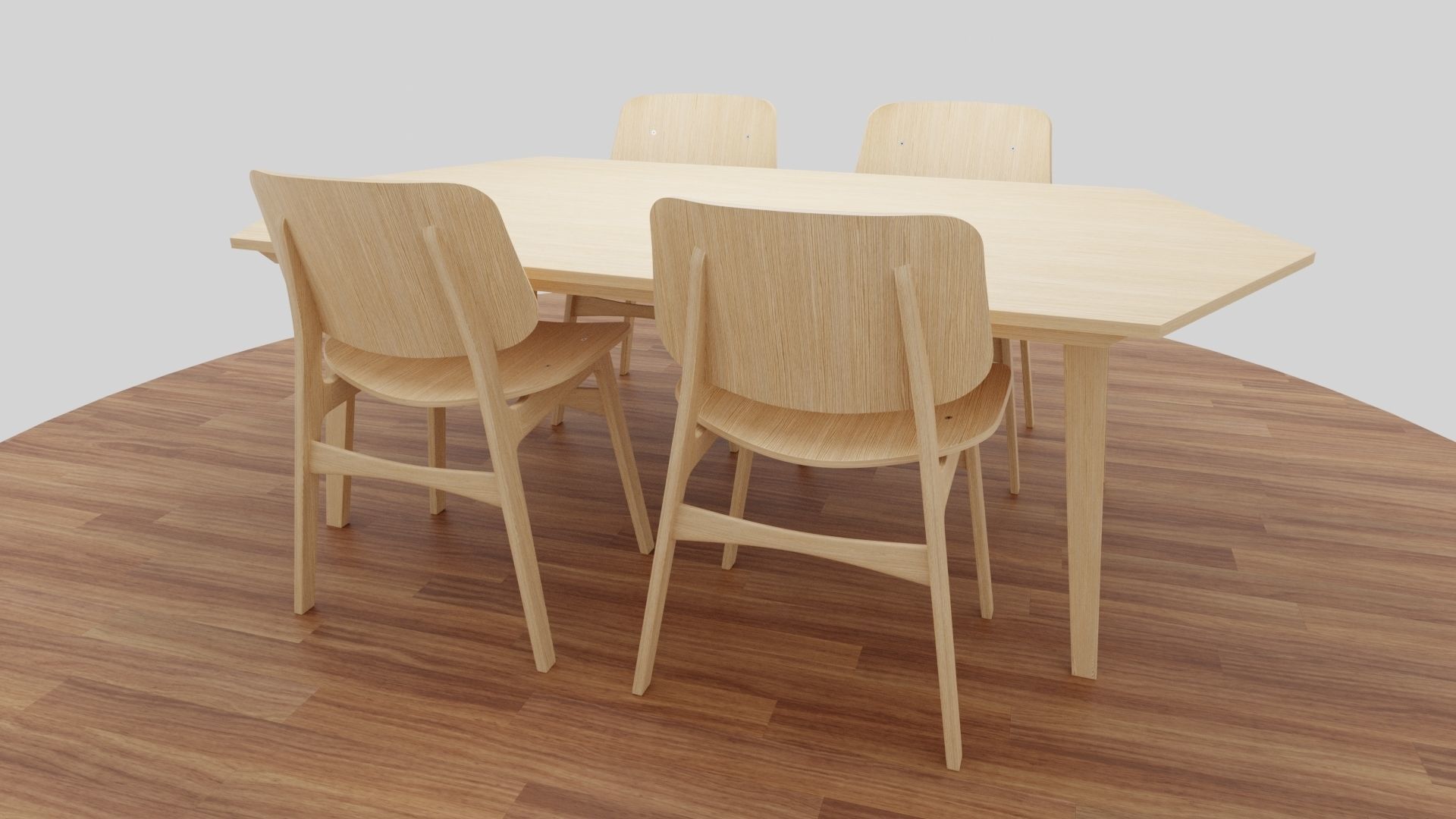 Dining Table Set 3D model_32