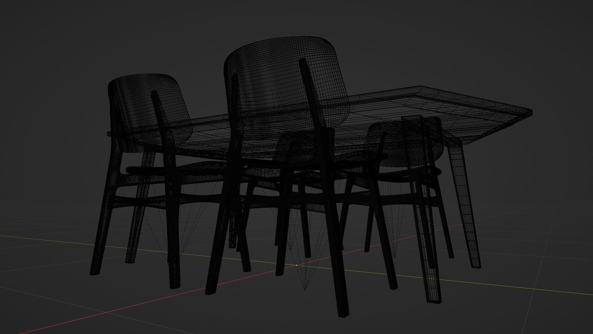 Dining Table Set 3D model_9