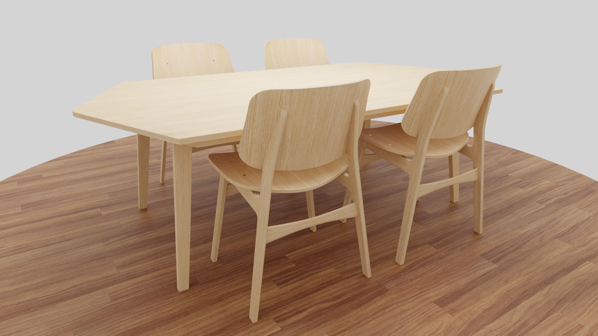 Dining Table Set 3D model_27