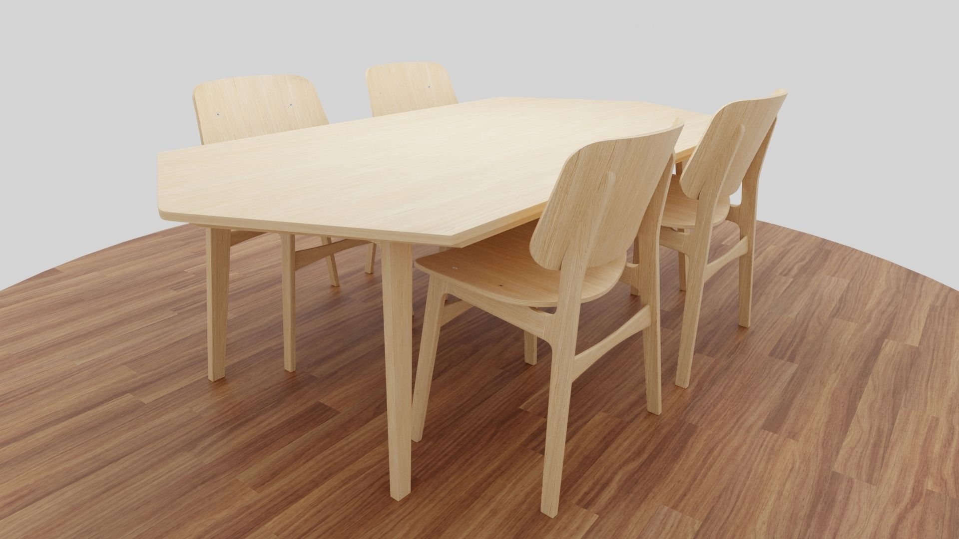Dining Table Set 3D model_25