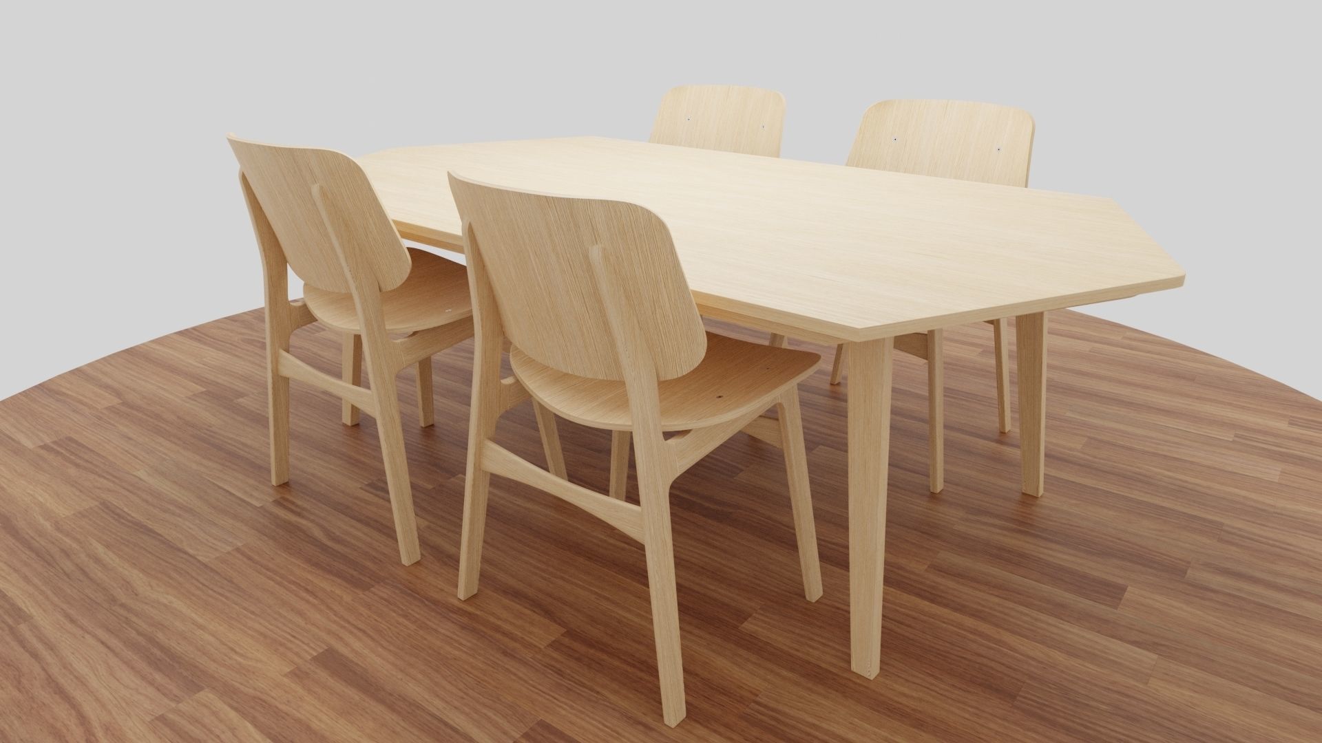 Dining Table Set 3D model_52