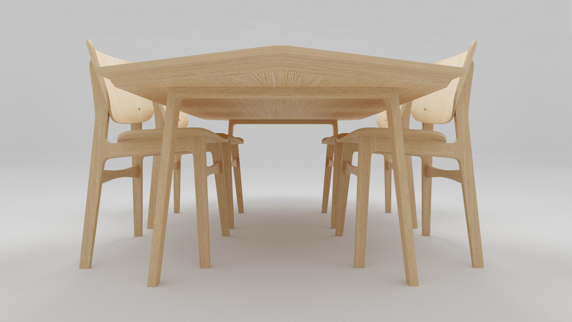 Dining Table Set 3D model_3