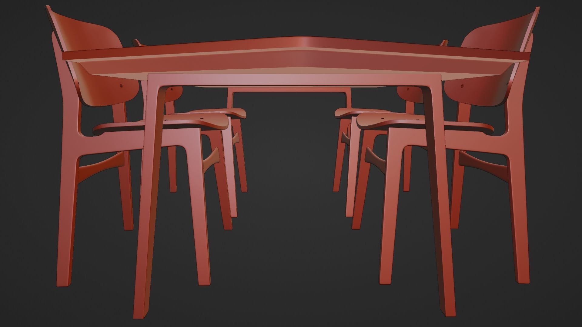 Dining Table Set 3D model_8