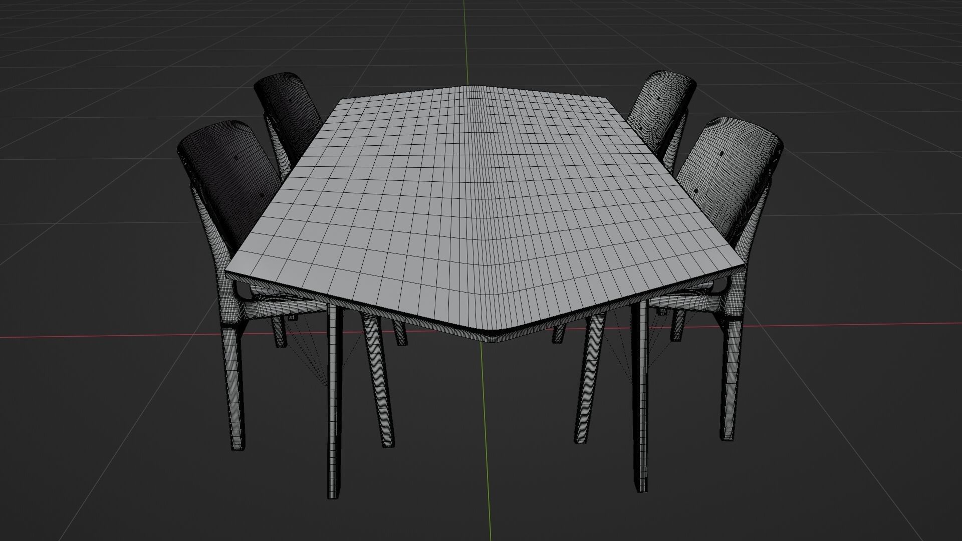 Dining Table Set 3D model_11
