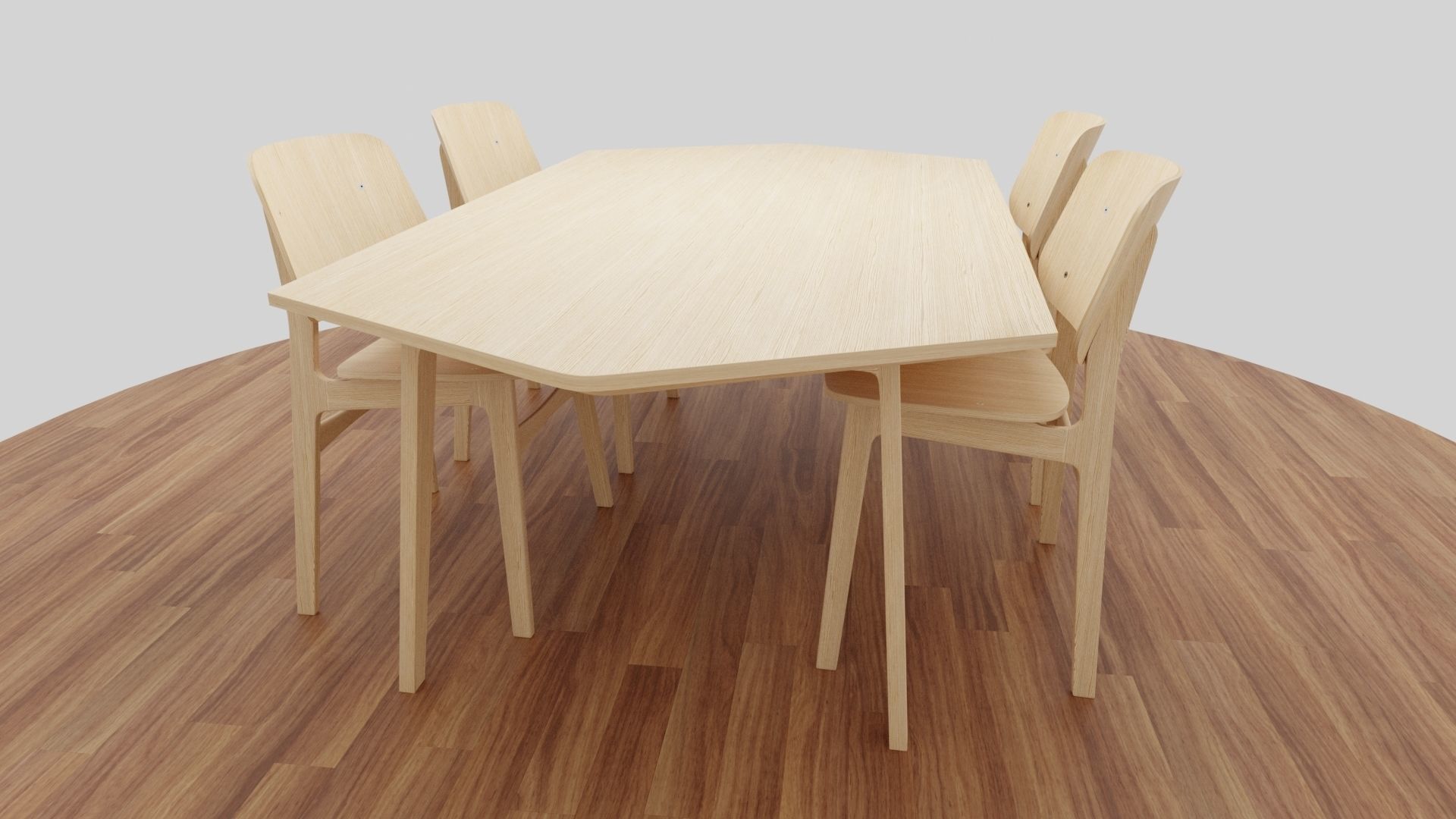 Dining Table Set 3D model_22