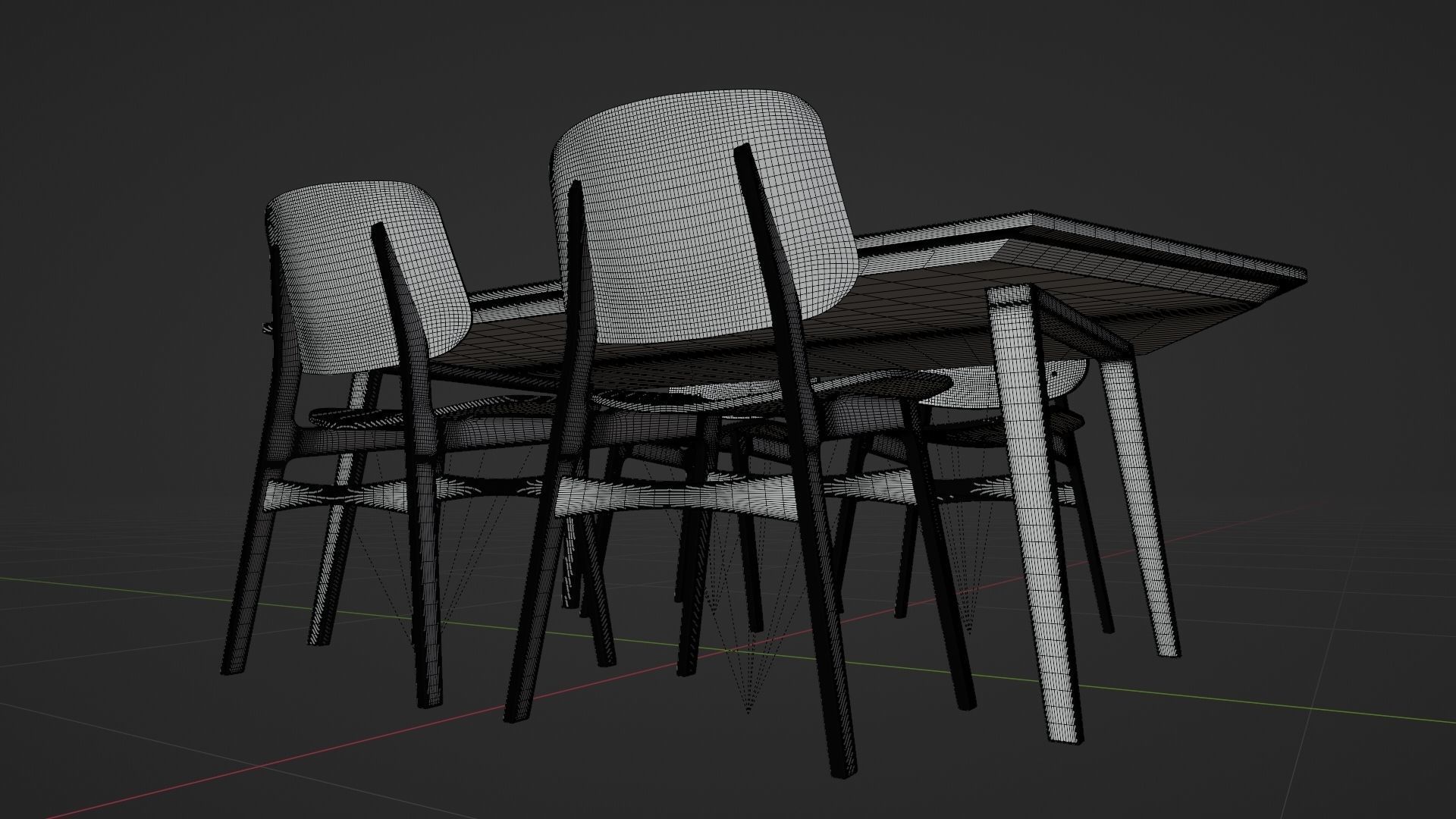 Dining Table Set 3D model_12