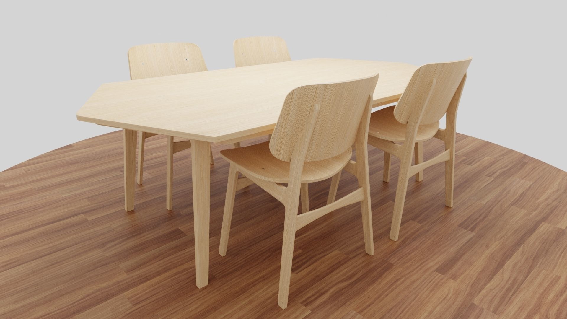 Dining Table Set 3D model_44
