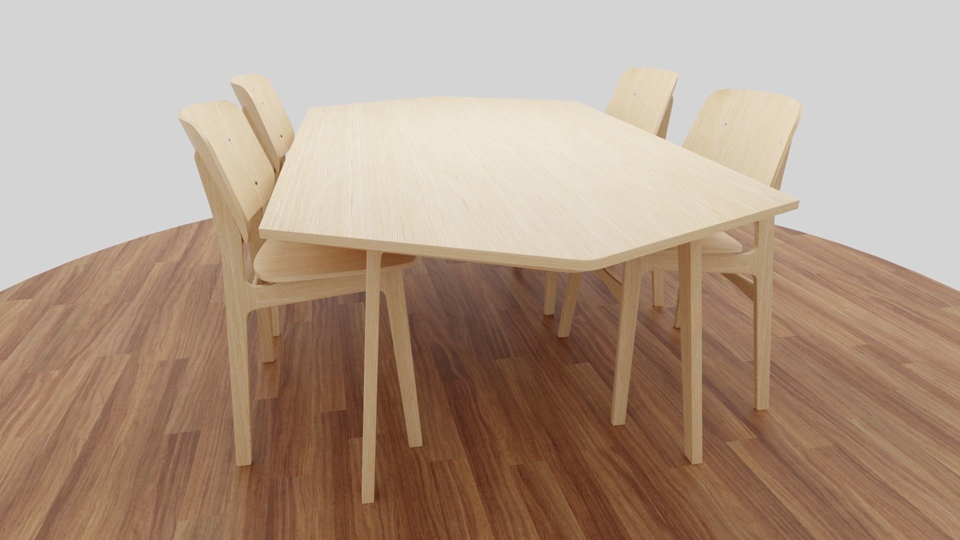 Dining Table Set 3D model_38