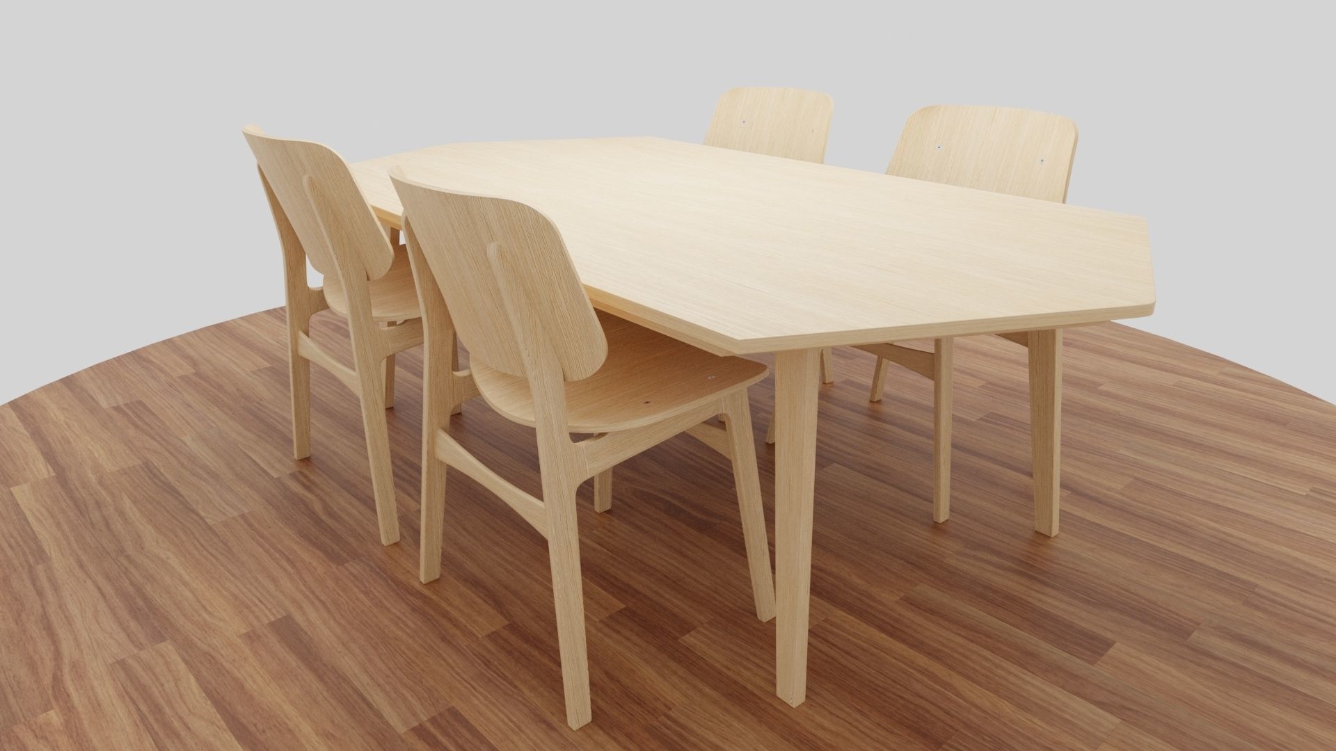 Dining Table Set 3D model_53