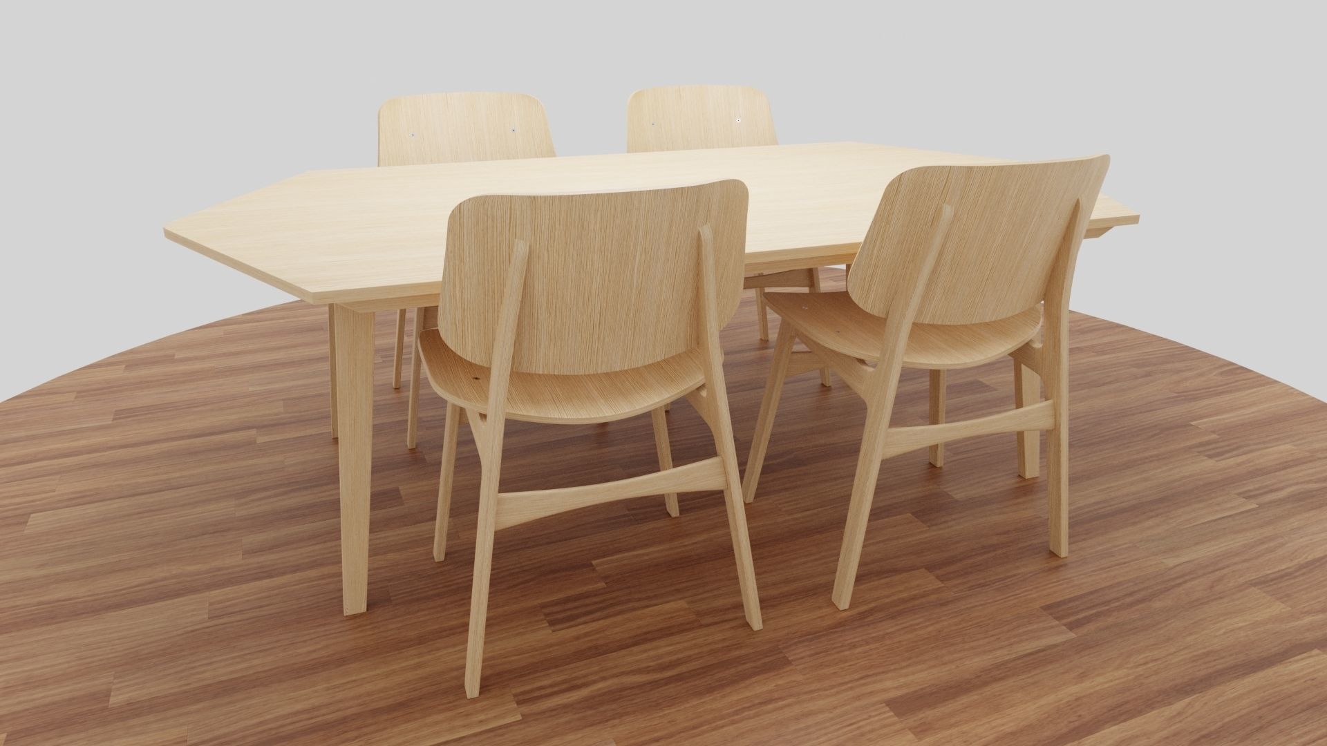Dining Table Set 3D model_46