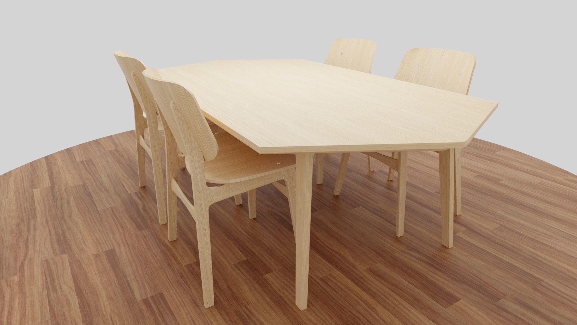 Dining Table Set 3D model_36