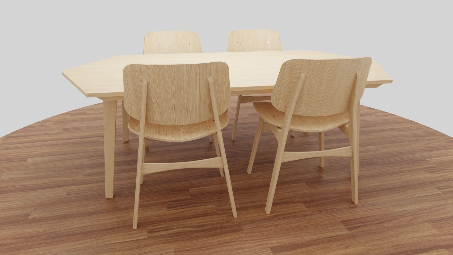 Dining Table Set 3D model_47