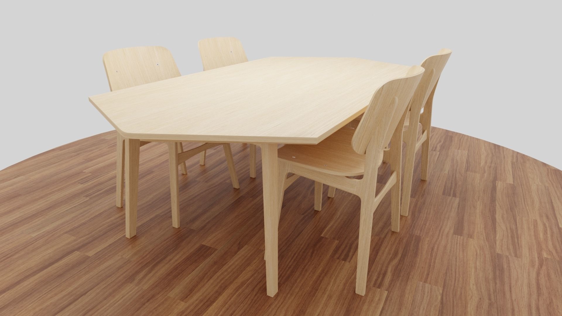 Dining Table Set 3D model_24