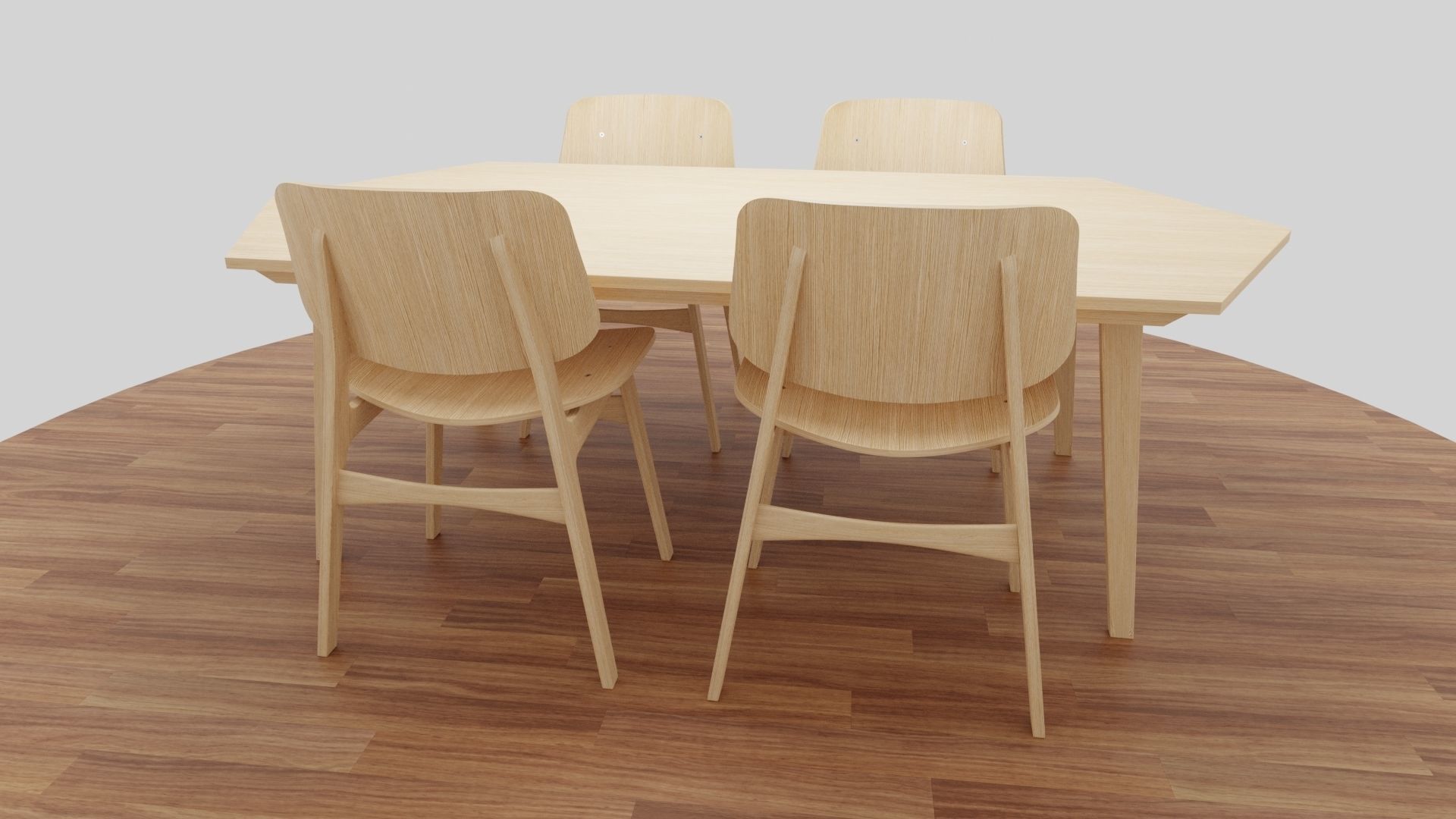 Dining Table Set 3D model_49