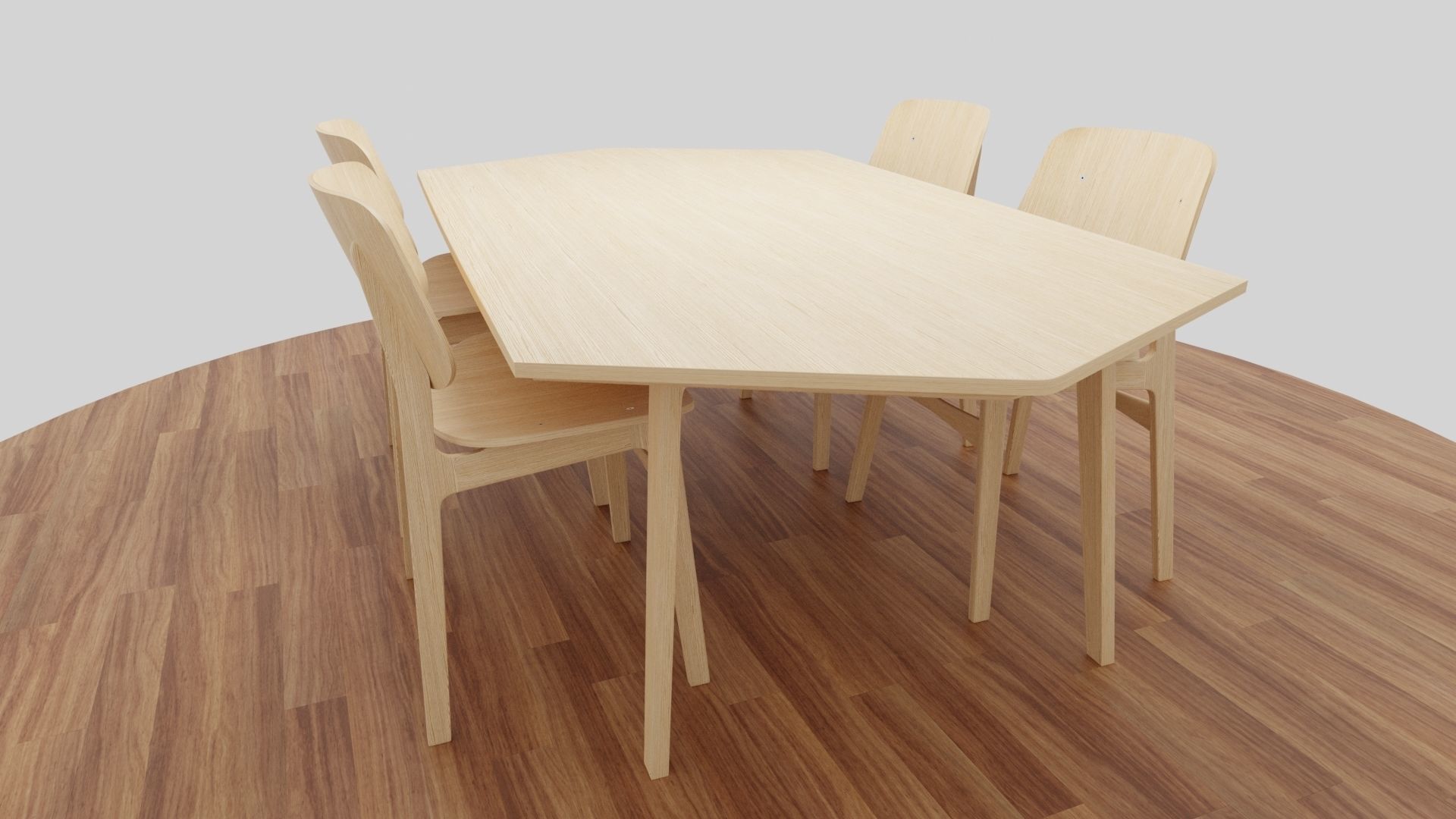 Dining Table Set 3D model_37