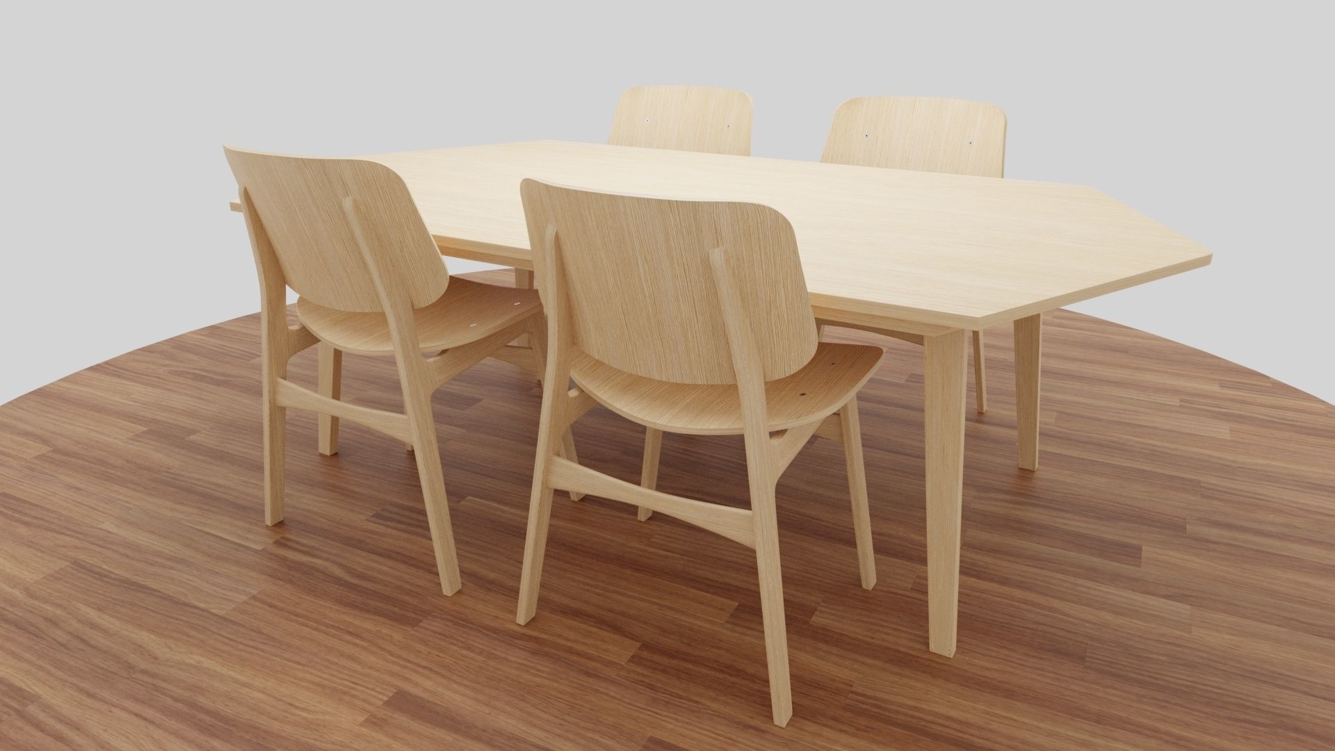 Dining Table Set 3D model_51