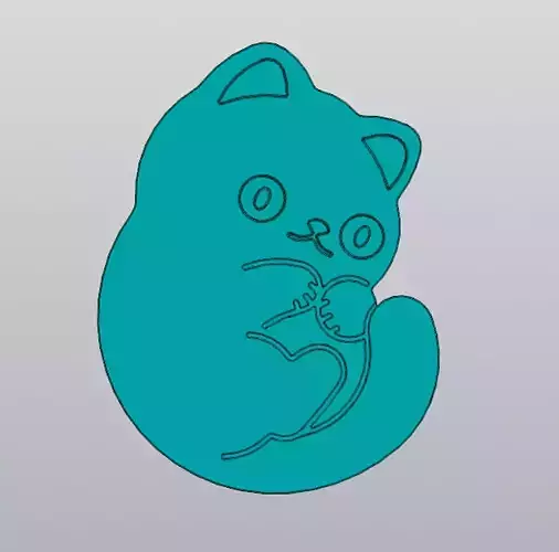 Kitty Cup coaster 3D print model