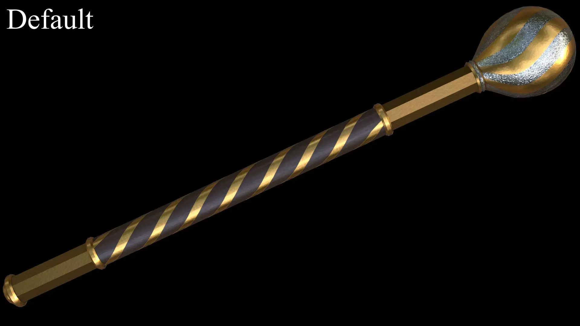 Cossack Ceremonial Mace Bulava Low-poly 3D model_0