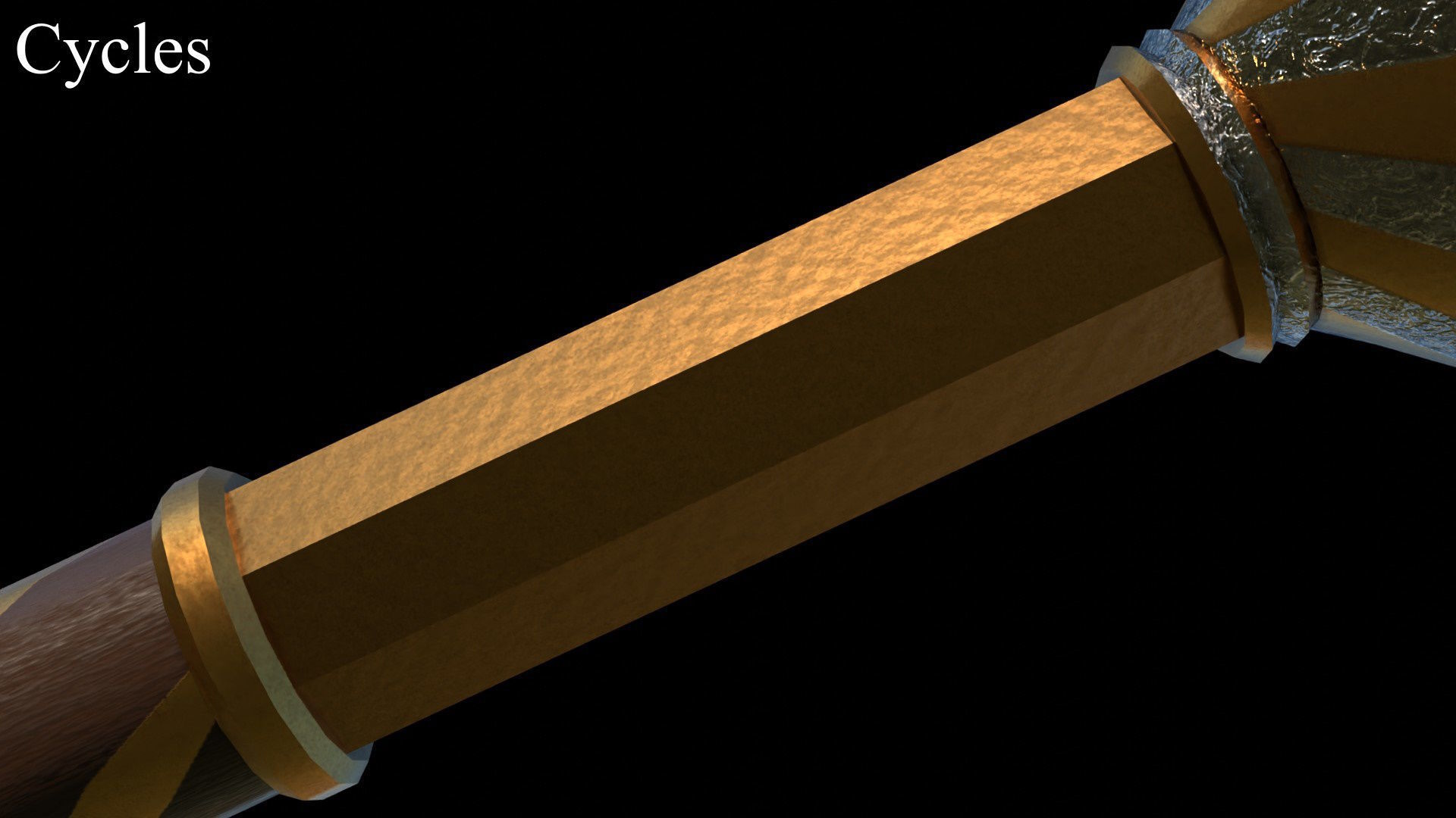 Cossack Ceremonial Mace Bulava Low-poly 3D model_8