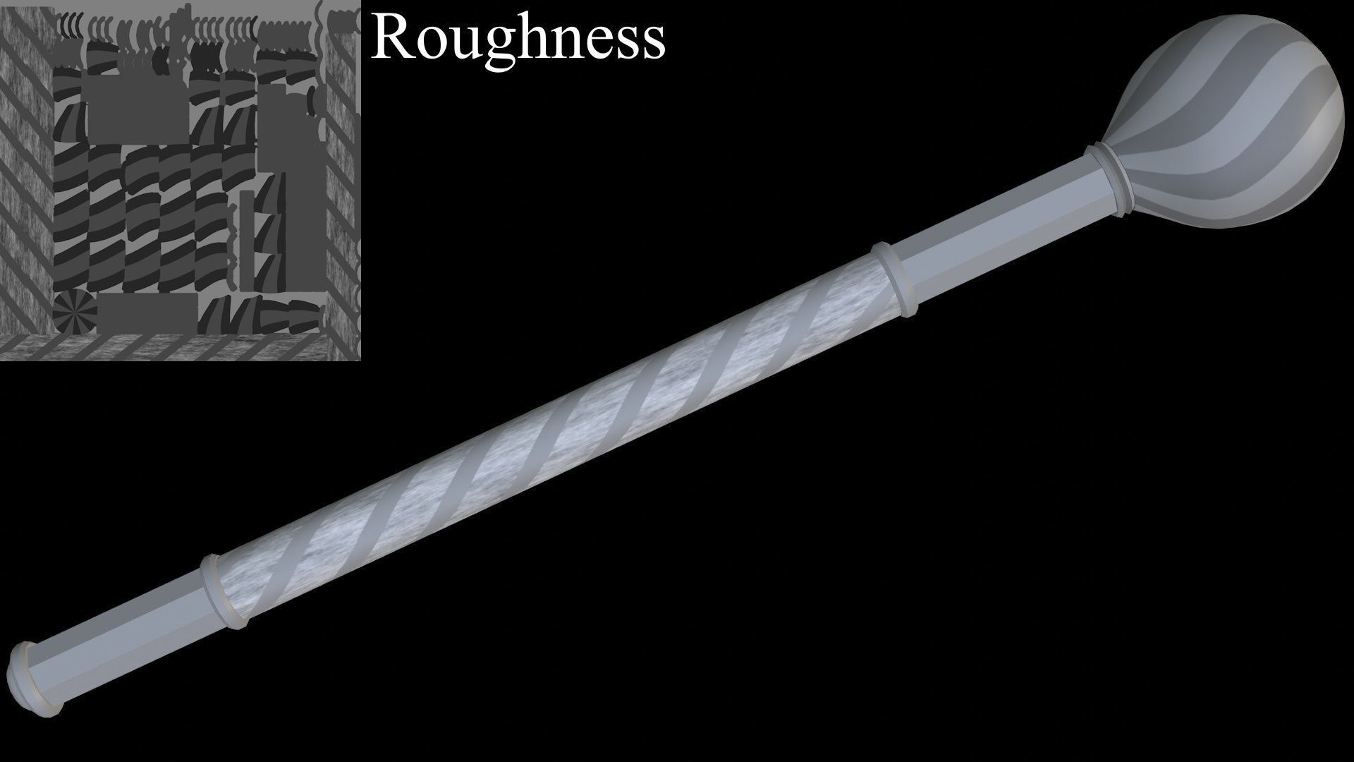 Cossack Ceremonial Mace Bulava Low-poly 3D model_21