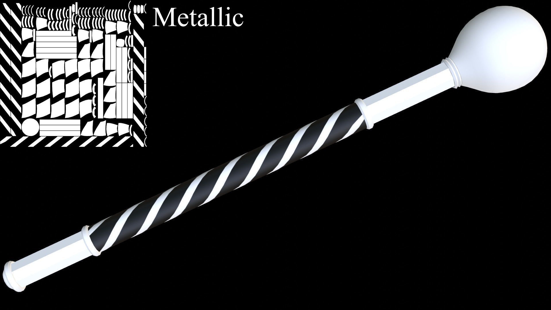 Cossack Ceremonial Mace Bulava Low-poly 3D model_19