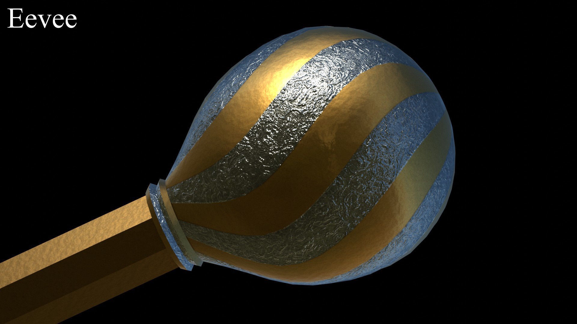 Cossack Ceremonial Mace Bulava Low-poly 3D model_4